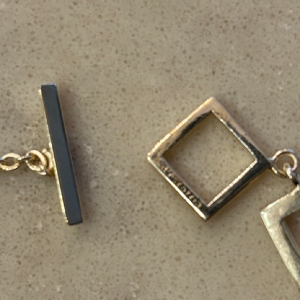 Sterling Silver Geometric Toggle Clasp Necklace - image 3